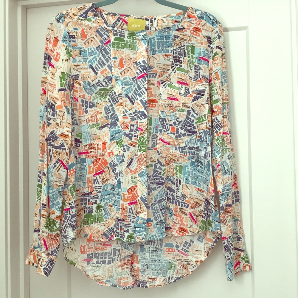 🚕🚲Maeve Anthropologie Map Top